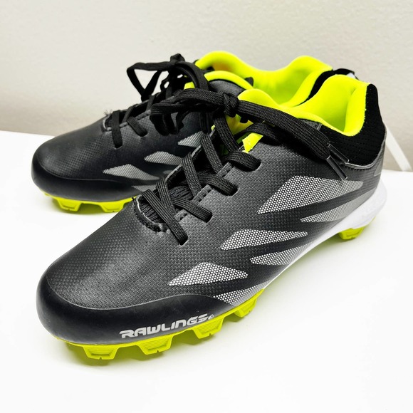NEW Rawlings Youth Javlin Boys Green Baseball Softball Spikes Shoes